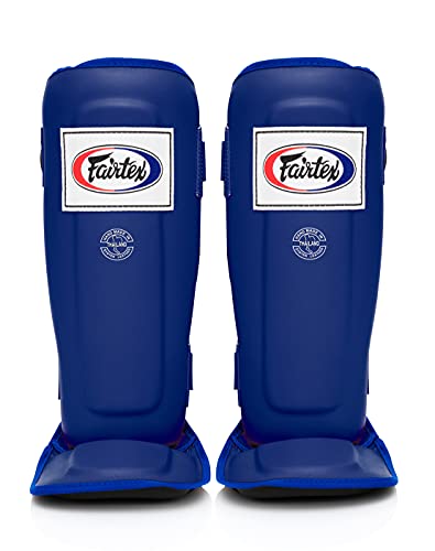 Fairtex SP3 Lightweight Shin Guards, Muay Thai MMA Avoid Shin Splints Gear - color: Blue, size: Large