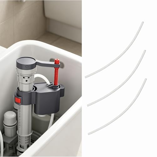 Universal Toilet Refill Tube Hose Pipe Replacement, 11.6 Inch Rubber Water Line with Clip Clamp Connector, 3 Pack (White) - color: White