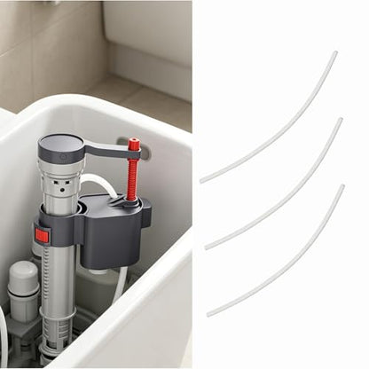 Universal Toilet Refill Tube Hose Pipe Replacement, 11.6 Inch Rubber Water Line with Clip Clamp Connector, 3 Pack (White) - color: White