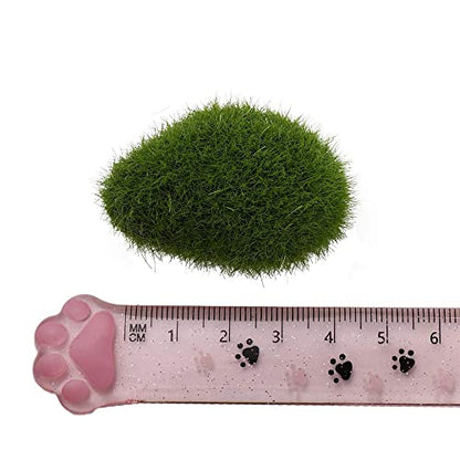 10PCS Artificial Moss Rocks Decorative Faux Green Moss Balls Stone Decoration Moss Covered Stones for Floral Arrangements, Fairy Garden Crafting