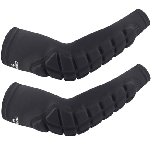 Padded Elbow Forearm Sleeves 2 Pack Compression Crashproof Arm Pads - size: Medium