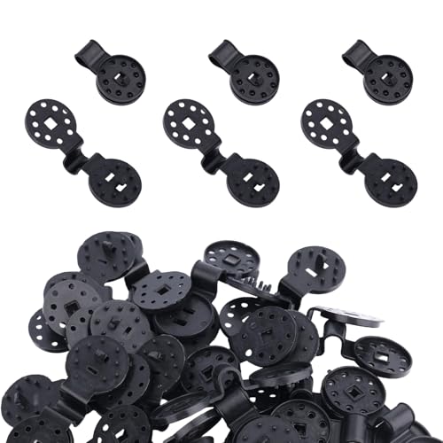 100pcs Shade Cloth Clips, Plastic Round Heavy Duty Lock Grip for Sun Shade Sunshade Net Tarp Clamps Anti Bird Netting Garden & Greenhouse Cover Secure Windproof Reusable Fabric Accessories (Black)
