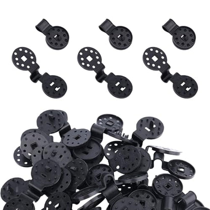100pcs Shade Cloth Clips, Plastic Round Heavy Duty Lock Grip for Sun Shade Sunshade Net Tarp Clamps Anti Bird Netting Garden & Greenhouse Cover Secure Windproof Reusable Fabric Accessories (Black)