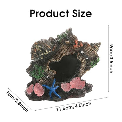 Fish Tank Hideout Broken Barrel Aquarium Hideout Resin Shipwreck Theme Fish Tank Cave for Aquarium Landscaping Decor