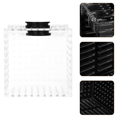 1Pc Aquarium Fish Box, Acrylic Fish Tank Breeding Box Juvenile Spawning Hatchery Incubator with Magnet for Shrimp Clown Guppy, 10.7x10.7x10.7cm