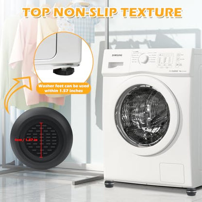 Anti Vibration Pads for Washing Machine, 4Pcs Anti-Vibration Mat Isolation Pads, Stop Walking, Reduce Noise & Shaking, Washer Dryer Rubber Mat