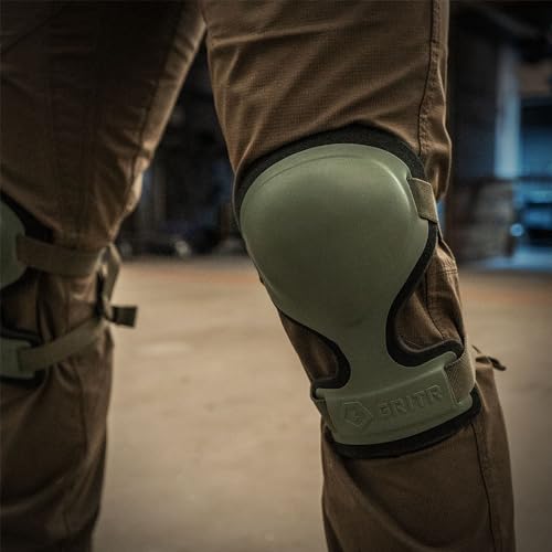 GRITR Tactical Knee Pads - Heavy Duty Knee Protectors, Range Green - color: Ranger Green