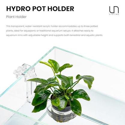 Ultum Nature Systems Hydro Pot Holder – Clear Adjustable Acrylic Aquarium Plant Holder - Sturdy Aquarium Planter and Aquatic Plant Pot for Live Plants, Large - size: Large