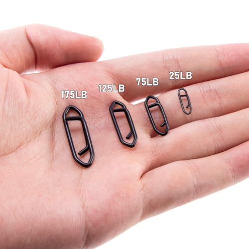 Dr.Fish Fishing Power Clips Stealth Stainless Steel Speed Lure Clips Quick Change Fishing Snap Connector Saltwater Freshwater Terminal Tackle