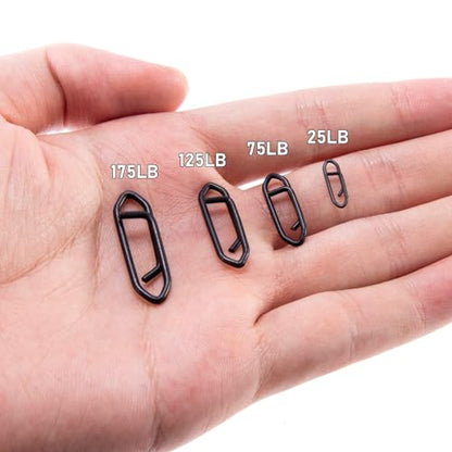 Dr.Fish Fishing Power Clips Stealth Stainless Steel Speed Lure Clips Quick Change Fishing Snap Connector Saltwater Freshwater Terminal Tackle