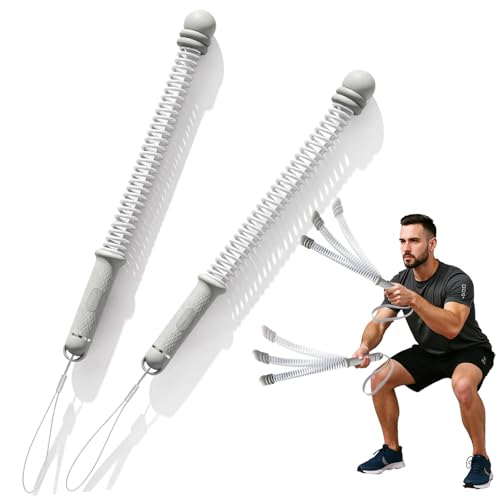 Ropeless Battle Ropes for Home Gym, Cordless Battle Rope for HIIT & Cardio (Grey with Ring) - style: Grey with ring