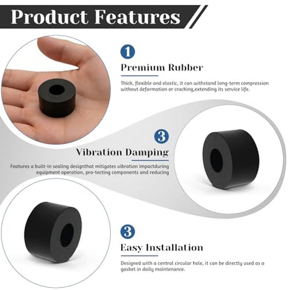 8 PCS Multi Purpose Rubber Spacer, 1-2/5" OD x 3/5" ID x 3/4" Thickness Rubber Washers for Screws, Anti Vibration Pads for Bolts, Car, Boat, Home (35 * 15 * 20mm) - size: 1-2/5" OD x 3/5" ID x 3/4" Thickness