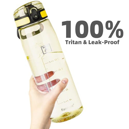 Fanhaw 32 oz Clear Plastic Water Bottle, Chug Lid, Imperial Yellow - color: Imperial Yellow
