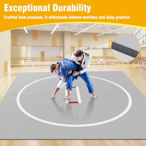 Generic 3M X 3M Folding Exercise Mat Wear Resist Multi-Functional Training Blankets Anti-Slip for Grappling Martial Art Boxing Judo
