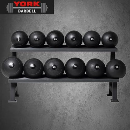 York Barbell 30LB Rubber Slam-Ball – Dead Weight with Textured Surface – Minimal Bounce Absorbs Impact – Pilates Yoga Strength Training Physical Therapy Cardio Exercises for Full Body Workout - Black