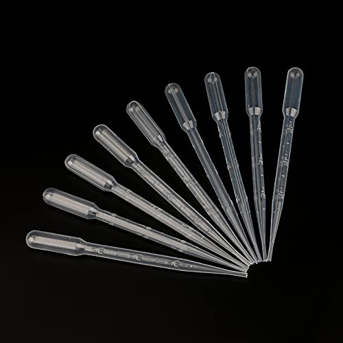 KINGLAKE Plastic Transfer Pipettes 3ML,Essential Oils Pipettes,Graduated,Pack of 100, Makeup Tool