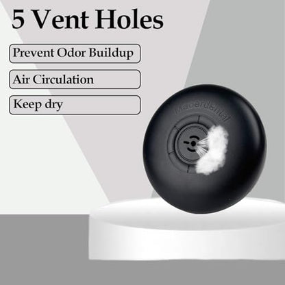 2 Pack Retainer Case with Vent Hole, Compatible with Invisalign - color: Black Purple+Black Cyan