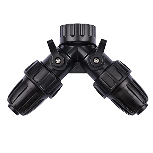 1/2 Inch Drip Irrigation Hose to Faucet Adapter for Drip Irrigation Tubing (.520" ID,.600" – .650" OD), 2 Way Y Water Splitter Connector for 3/4" Inch Garden Hose Spigot Faucet Bib - size: 1/2" Y Hose Splitter