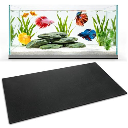 1 Pcs Aquarium Leveling Mat for Under Tank 48 * 24 * 0.2 Inches Neoprene Shockproof Non Slip Fish Tank Pad Waterproof Tank Base Cushion for Uneven Surfaces, Easy to Cut, Black