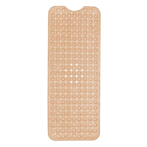 Bath Mat - Large Non Slip Bathtub & Shower Mat - Extra Long. 40 x 16 Inch Bathroom Mats for Tub Nonslip Anti Slip Bathmats (40x16 Beige 1-Pack) - color: Beige Opaque