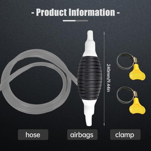Multifunction Liquid Sucker Pump, 2025 New Manual Fuel Transfer Pump Portable Fuel Siphon Pump, Gasoline Transfer Pump for Motor Oil Fuel Gasoline Diesel Liquid Water Fish Tank (9.8ft) - color: 9.8ft