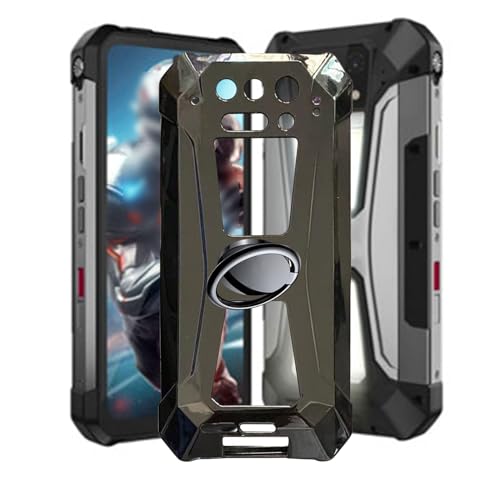 for Unihertz 8849 Tank 2 Pro Case with [360° Rotation Ring Kickstand], Anti-Scratch Soft Silicone Phone Case for Unihertz 8849 Tank 2 Pro, Shockproof Cover - Black