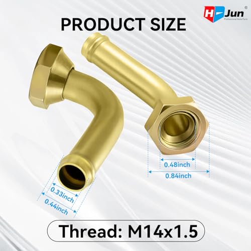 Transmission Cooler Oil Tube Connector Compatible with Honda Accord 2.3L 1998-2002, Radiator Trans Cooler Line Fittings (Thread M14x1.5)