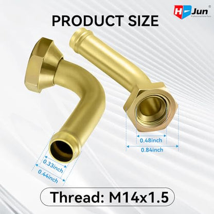 Transmission Cooler Oil Tube Connector Compatible with Honda Accord 2.3L 1998-2002, Radiator Trans Cooler Line Fittings (Thread M14x1.5)