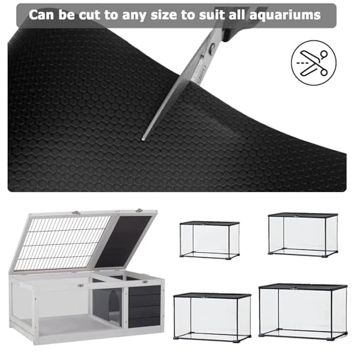 120 Gallon Reptile Terrarium Mat Liner, 96" X 24" Bearded Dragon Tank Accessories, Bearded Dragon Substrate flooring for 4x2x2 Reptile Enclosure, Reptile Bedding Carpet for Gecko,Lizard, Black