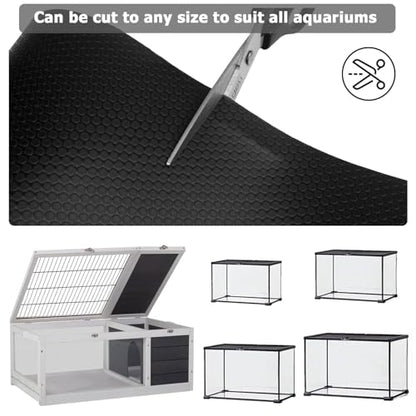 120 Gallon Reptile Terrarium Mat Liner, 96" X 24" Bearded Dragon Tank Accessories, Bearded Dragon Substrate flooring for 4x2x2 Reptile Enclosure, Reptile Bedding Carpet for Gecko,Lizard, Black