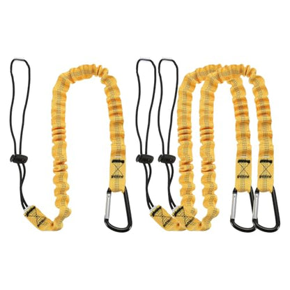 MECCANIXITY Retractable Tool Lanyard 3ft with Single Aluminum Buckle and Adjustable Loop End, Maximum Weight Limit 10KG / 22lb, Safety Fall Protection Tools Leash, Yellow 3 Pack - color: Yellow, size: 3ft