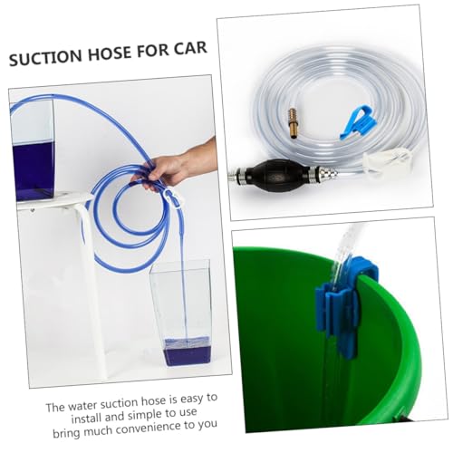 Manual Suction Hose Set for Car with Siphon Pump, Vehicle Guide Oil Tube and Water Suction, Portable Hand Pump for Fuel, Water Transfer, and Aquarium Use