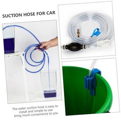 Manual Suction Hose Set for Car with Siphon Pump, Vehicle Guide Oil Tube and Water Suction, Portable Hand Pump for Fuel, Water Transfer, and Aquarium Use