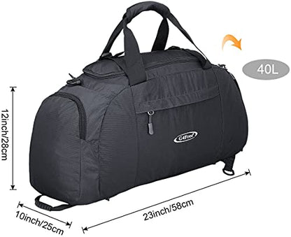 G4Free 40L Foldable 3-Way Travel Bag Sports Bag with Shoe Compartment Men Women Gym Bag Luggage for Sports Fitness Gym Holiday, Snow Ni-Grey, 40L - color: Snow Ni-Grey