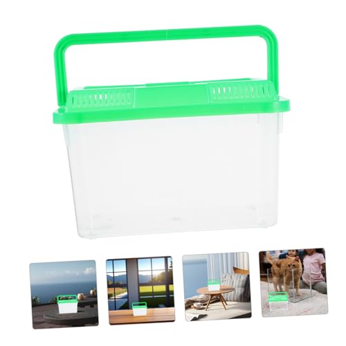 TOYANDONA Portable Handheld Aquarium Box for Betta Fish Turtles and Small Pets Clear Plastic Mini Fish Tank Habitat for Travel and Feeding Versatile Reptile Cage with Modern Design