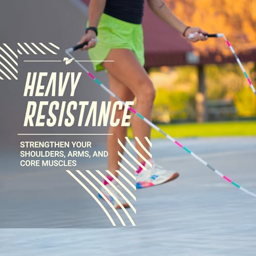 Elite Jumps Heavy Beaded Weighted Jump Rope, 6.5 oz - color: White/Black