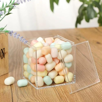 Acrylic Box Acrylic Square Cube Clear Display Boxes Boxes with Lids for Weddings Party Favors Jewelry Storage Box - size: 2.4 x 2.4 x 2.4 Inch
