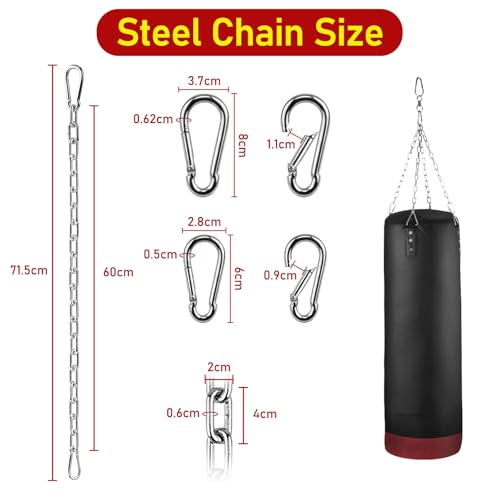 Heavy Bag Hanger for Ceiling - 360° Swivel Stainless Steel Punching Bag Mount, Wood Beam Holder for Boxing Bag, MMA Sandbag, Speed Bag, Aerial Yoga Swing, Gymnastic Rings & Hammock - color: 24" S/S Chain with Connectors