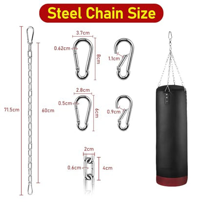 Heavy Bag Hanger for Ceiling - 360° Swivel Stainless Steel Punching Bag Mount, Wood Beam Holder for Boxing Bag, MMA Sandbag, Speed Bag, Aerial Yoga Swing, Gymnastic Rings & Hammock - color: 24" S/S Chain with Connectors