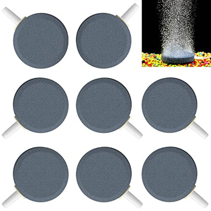 Pawfly Aquarium Air Stone Disc Bubbler 1.5 Inch Bubble Release Tool Round Oxygen Diffuser for Nano Air Pumps Fish Tanks Buckets Small Ponds and DWC Reservoirs, 8 Pack - color: 8 Pack