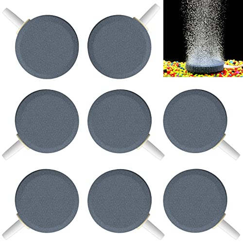 Pawfly Aquarium Air Stone Disc Bubbler 1.5 Inch Bubble Release Tool Round Oxygen Diffuser for Nano Air Pumps Fish Tanks Buckets Small Ponds and DWC Reservoirs, 8 Pack - color: 8 Pack