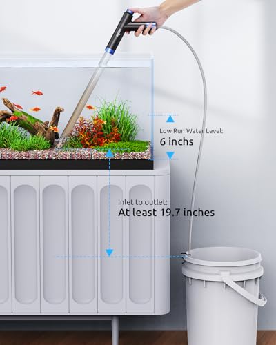 SEAOURA Aquarium Siphon Pump Gravel Cleaner, Fish Tank Vacuum Gravels Cleaning Kit, Manual Water Changer with Air Push Button, Aquariums Sand Clean Set, Hose for Suck Manure Wash Sand