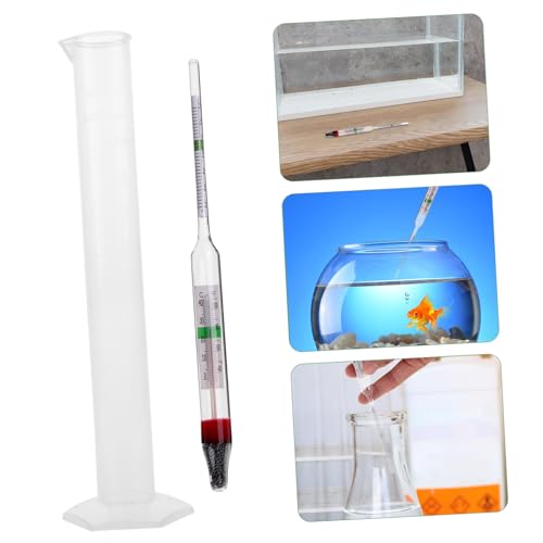 Veemoon 1set Hydrometer Kit for Testing Includes Portable Salinometer and Measuring Cylinder for Accurate Aquarium and Aquaculture Monitoring