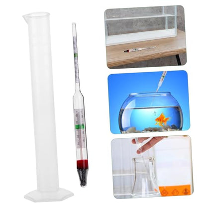 Veemoon 1set Hydrometer Kit for Testing Includes Portable Salinometer and Measuring Cylinder for Accurate Aquarium and Aquaculture Monitoring