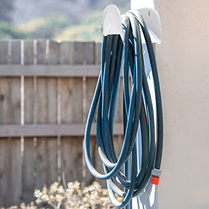 Gardzen 2-Pack Heavy Duty Hose Hanger Wall Mount, Metal Hose Holder, Hook, Rack, Support for Outside, White - size: 2 Pack