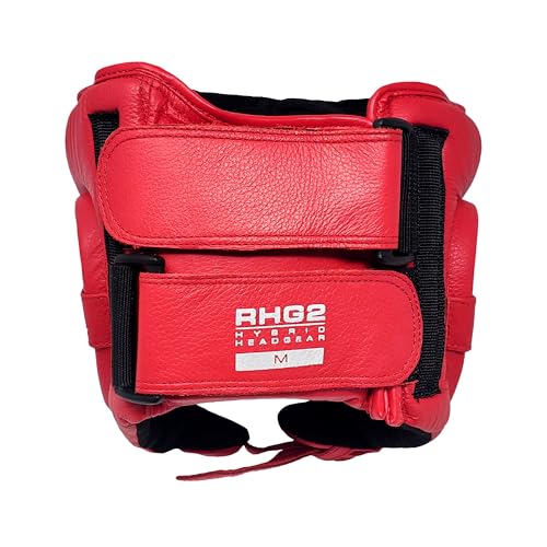 RIVAL Boxing RHG2 Hybrid Headgear - Ultra-Thin, Super-Sleek Design, Compact Training Style with Cheek Guards - color: Red, size: X-Large