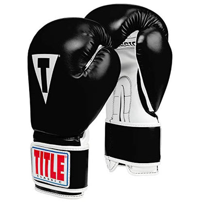 Title Classic Pro Style Training Gloves 3.0 - Boxing Gloves, Boxing Training Gloves, MMA Gloves, Oz Training Gloves, Kickboxing Gloves, Punching Bag Gloves, Sparring Gloves - color: Black/White, size: 16 oz