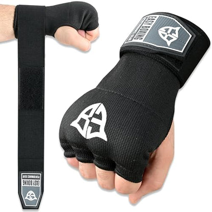 Inner Gel Gloves, Hook and Loop Closure, Breathable Wrist Wraps for Boxing and MMA Training, Black, 75cm - size: Large-X-Large