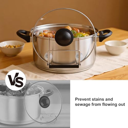 Wome Crock Pot Lid Holder For Oval Crock Pot: Universal Fit For Round Lids Too Silicone Drip Tray Catches Water Suction Cups For Added Stability Keeps Countertop Clean And Organized (2, black)