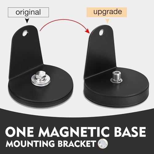 Magnetic Base Mounting Brackets, 2pcs Powerful Sucker Holder Magnet Mount for LED Light Bar, Pods, Off Road Driving Lights - color: Black